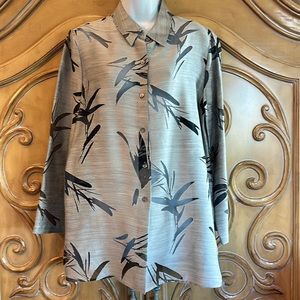 Revue gray linen blend tunic button down